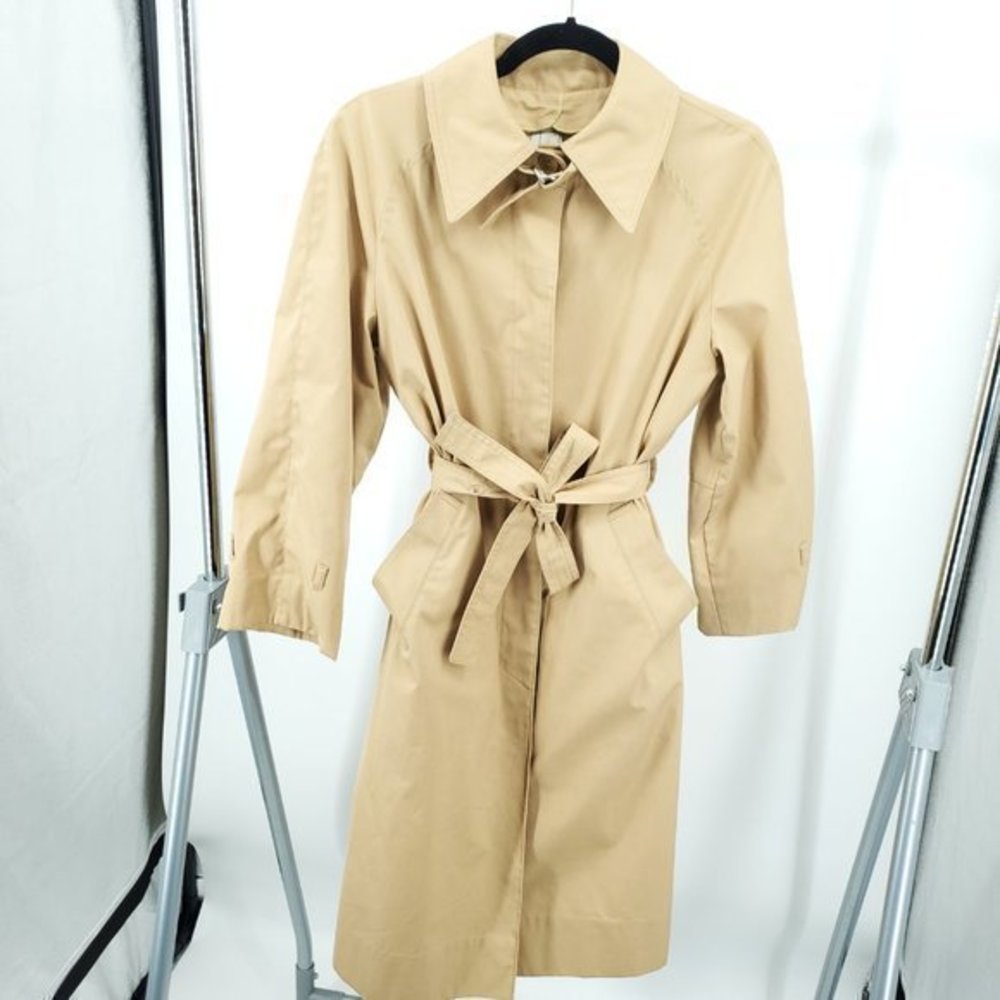 Vintage London Fog Tan/Camel Belted Trench Rain Coat 10P